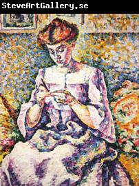 Lucie Cousturier Woman Crocheting